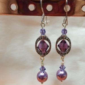 Crystal Purple Earrings!